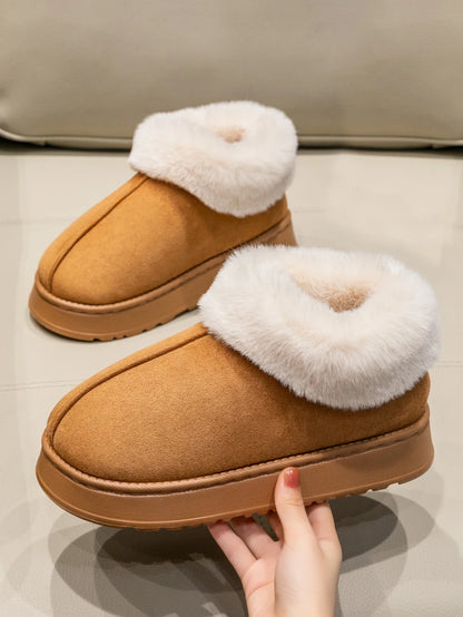 2024 Women's Fashion Snow Boots – Fluffy Plush Faux Fur Winter Slippers, Cozy Indoor Shoes for Men & Women