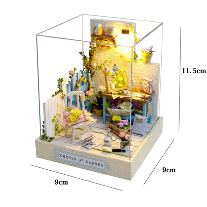 DIY Mini Dollhouse Kit - Handmade 3D Flower House Puzzle Model with Furniture Home Decor Gift