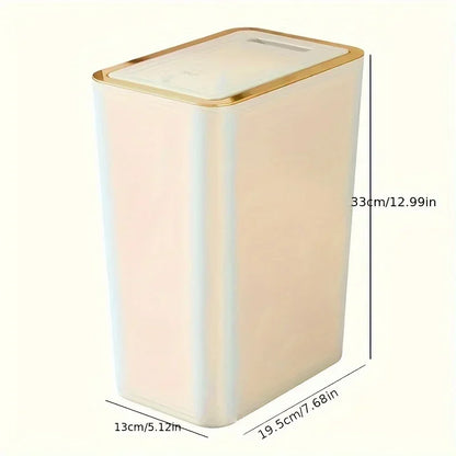 10L Odor-Proof Trash Can — One-Touch Modern Plastic Bin for Bathroom & Kitchen, Leakproof & Space-Saving Design