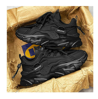 Men's Breathable Casual Sneakers - Thick Soled Soft Soles Tennis Shoes for Outdoor Running & Comfort