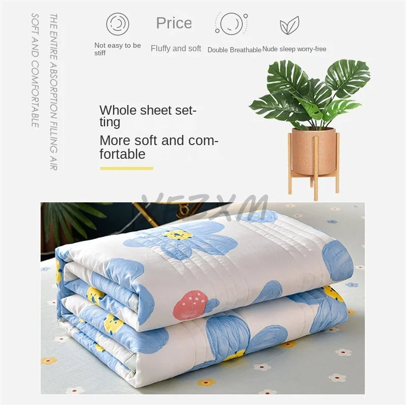 Quilted Spring Summer Quilt – Soft, Lightweight & Breathable Duvet for Queen Size, Comfortable & Washable