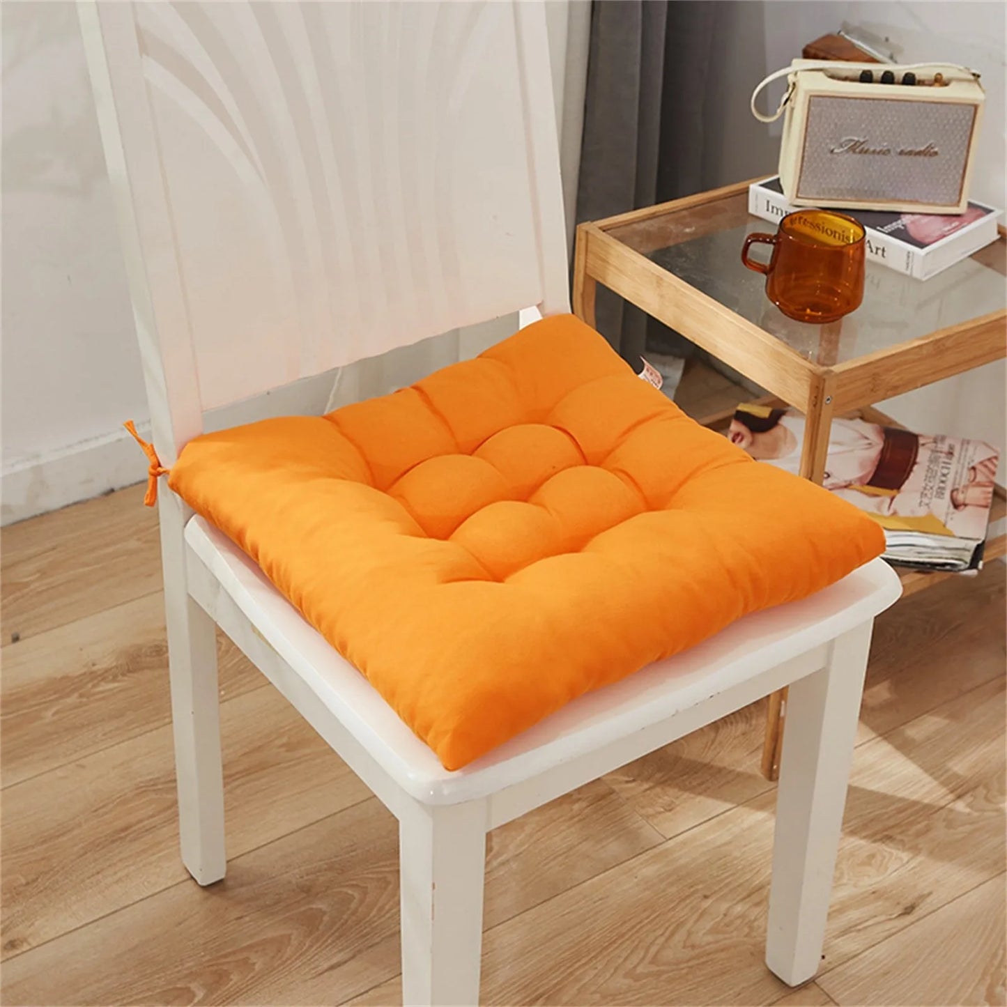 Solid Square Chair Cushion – Soft Cotton Upholstery for Office, Home, Car, and Garden Sun Lounge Seat
