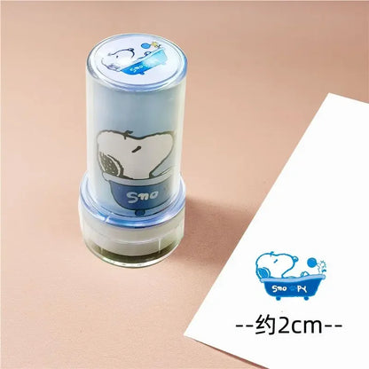 Snoopy Cartoon Photo-Sensitive Round Seal Toy – Cute Portable Reward Gift for Kids