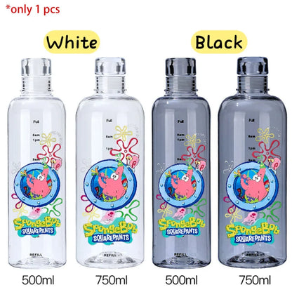 SpongeBob Graduated Water Cup - 500ml/750ml BPA-Free Plastic Bottle