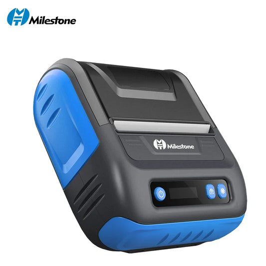 Milestone 80mm Portable Thermal Label Printer – Bluetooth Pocket Receipt Printer, 2-in-1 Mini Printer for Android & iOS Mobile Use