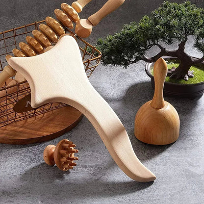 Wooden Lymphatic Drainage & Anti-Cellulite Massage Tools – Gua Sha for Body Shaping & Sore Muscle Relief