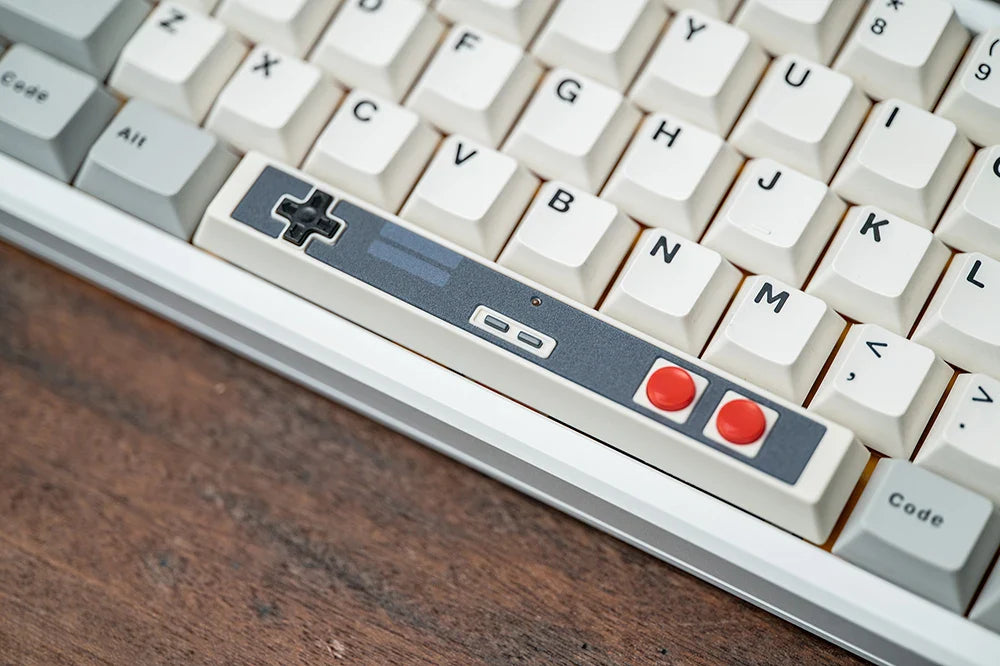 Retro Gamepad Keycap 6.25u Spacebar – Artisan ABS Keycap for MX Switches, Black & White for Mechanical Gaming Keyboards