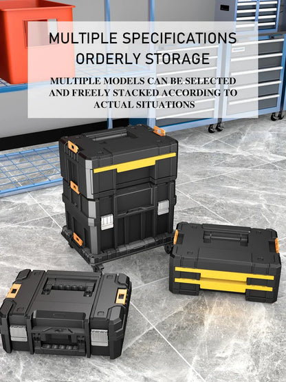 AIRAJ Stackable Modular Toolbox Set — Portable Combo ToolBox with Wheels for Space-Saving Storage & Easy Mobility