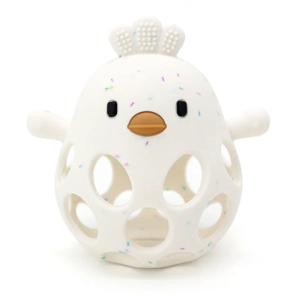 Baby Chick Silicone Teether - Cartoon Hollow Chewing Toy for Infant Teething Training & Care
