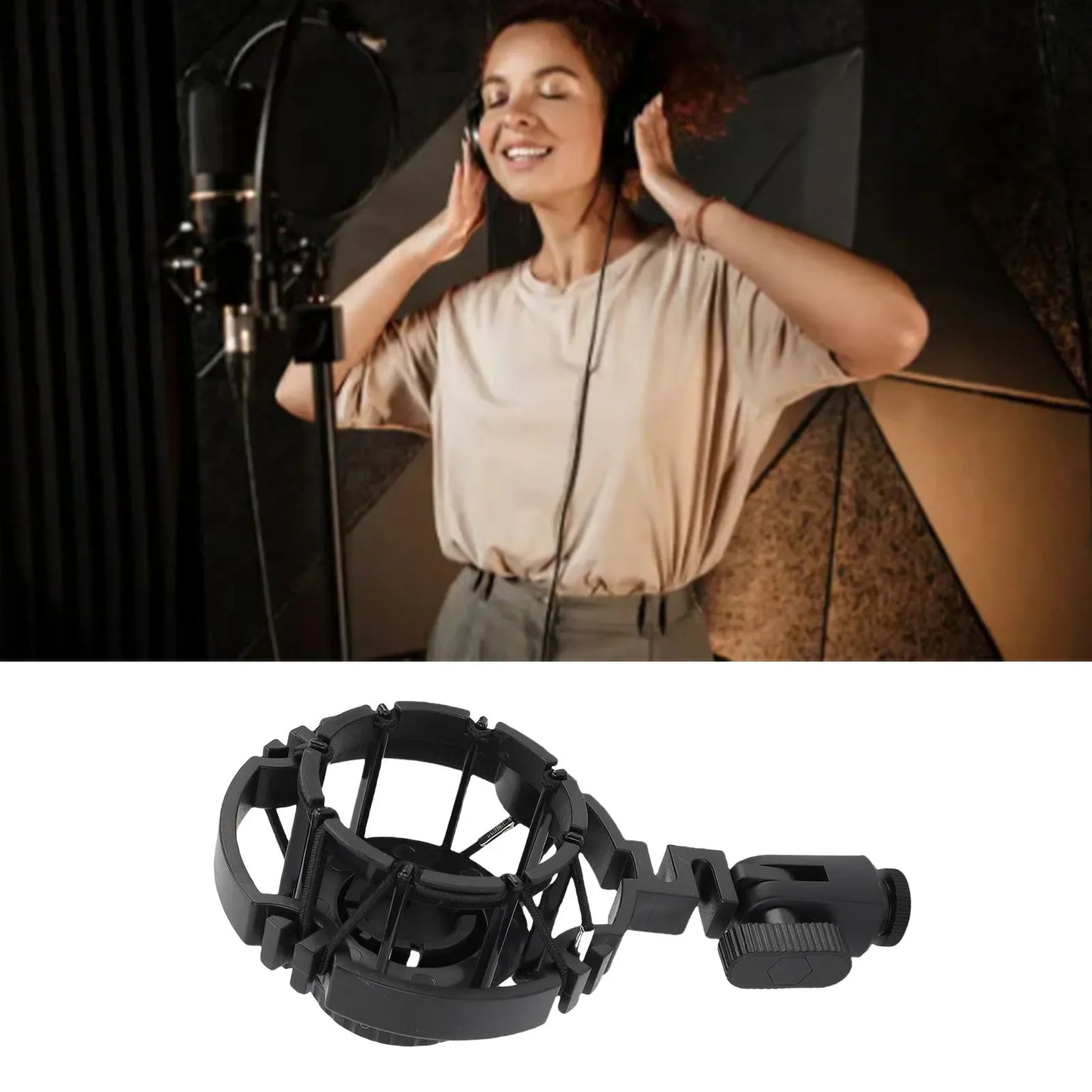 Microphone Shock Mount Holder - Plastic Boom Arm Bracket Stand for AKG C2000, C3000, C4000, C214, C314 & C414 Mics