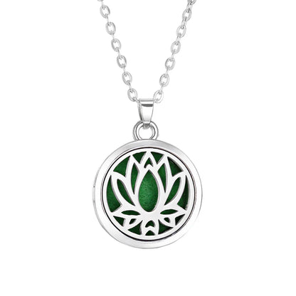 Tree of Life Aromatherapy Necklace – Stainless Steel Essential Oil Diffuser Locket Pendant