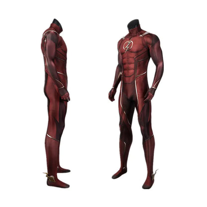 Red Barry Allen Cosplay Costume – Adult Men’s Halloween Bodysuit & Headgear, Zentai Jumpsuit for Comic Con