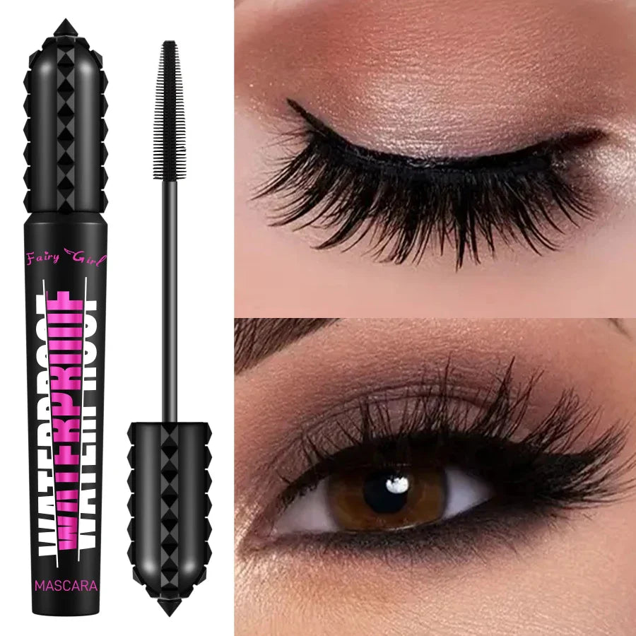 Black Waterproof Mascara – 4D Lengthening Eyelash Extension Makeup for Korean Cosmetics