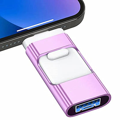 3-in-1 USB Flash Drive for Phone – 2TB, 1TB, 512GB, 256GB, 128GB USB 3.0 Stick, Memory Expansion for Photos and Files