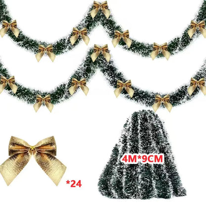 10M Christmas Tinsel Ribbon Garland with Bows – DIY Xmas Tree, Wreath & Holiday Decor