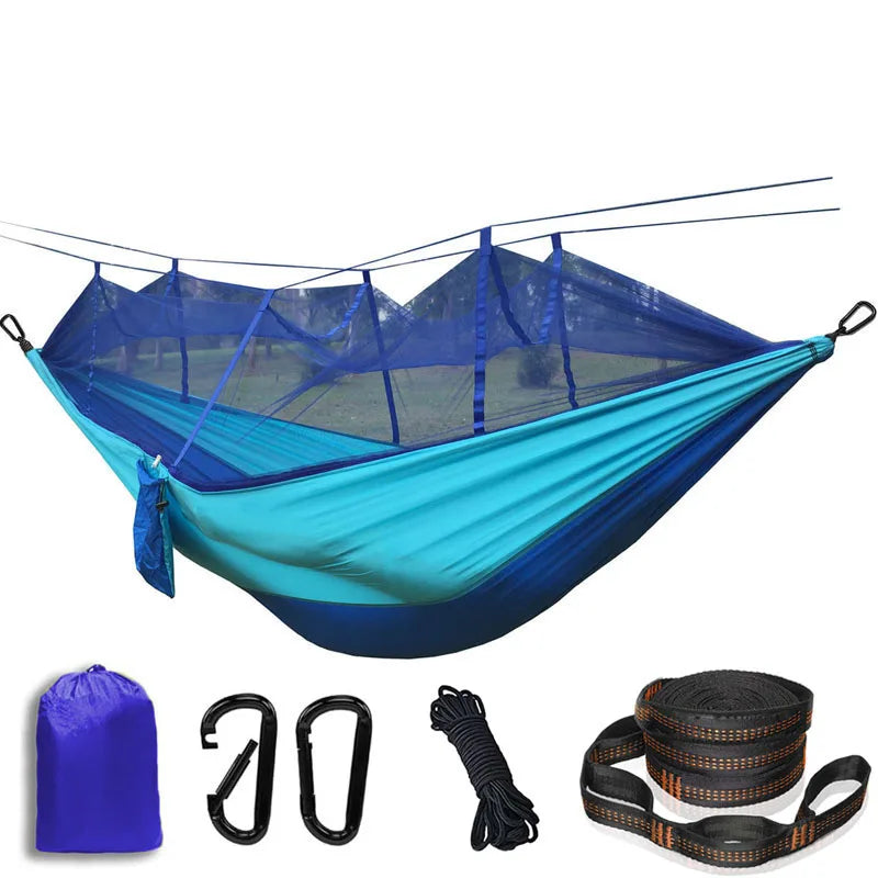 Lightweight Camping Hammock with Mosquito Net - Breathable 210T Nylon Outdoor Hammock