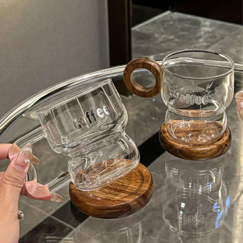 American-Style Transparent Glass Cup – Coffee, Juice & Cold Drink Mug for Home & Office