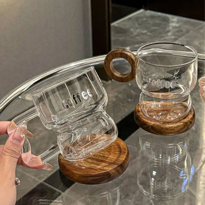 American-Style Transparent Glass Cup – Coffee, Juice & Cold Drink Mug for Home & Office