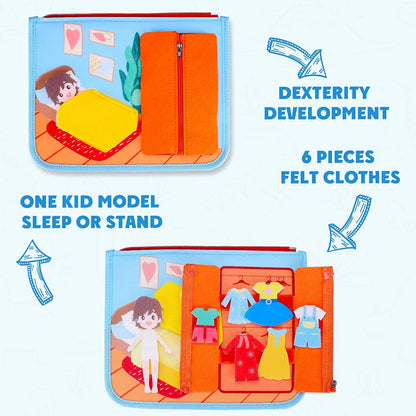 Montessori Busy Book – Portable Educational Toy for Toddlers, Travel Activity Board, Fine Motor Skills & Early Learning