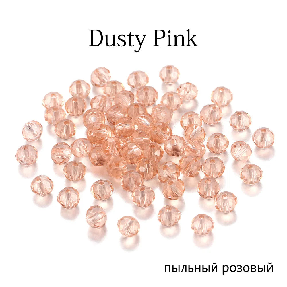 70–300pcs Czech Crystal Glass Beads Set (3–8mm) – Faceted Translucent Colorful Spacer Beads for DIY Jewelry, Bracelets & Craft Making