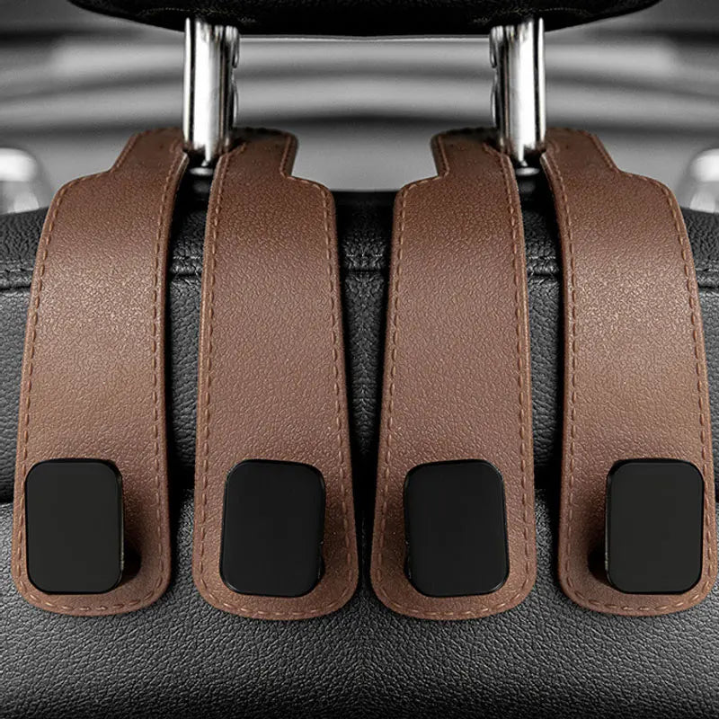Car Headrest Hooks for Bags – Seat Back Organizer Holder Clips for Auto Storage and Fastening