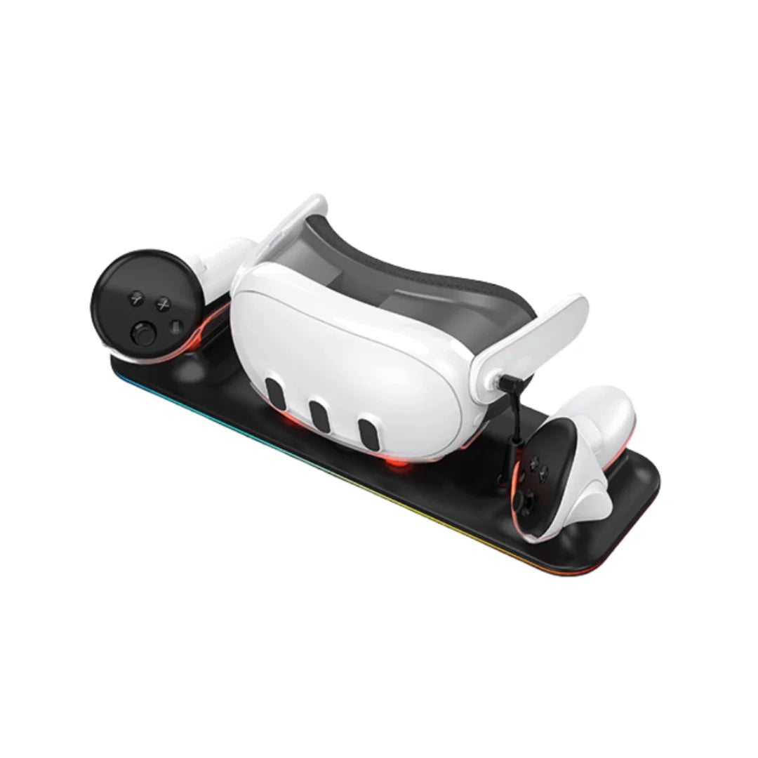 Charging Dock for Meta Quest 3 – Magnetic Charging Station for VR Headset & Controllers, Includes 2 Rechargeable Batteries