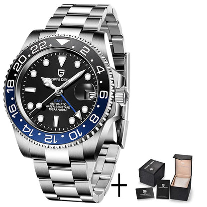 PAGANI DESIGN V3 GMT Men’s Luxury 40mm Automatic Mechanical Watch – Sapphire Crystal Stainless Steel Waterproof