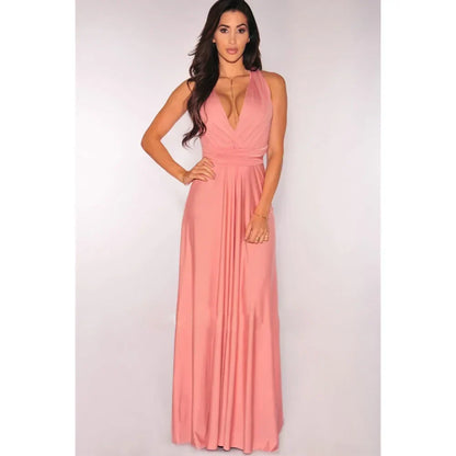 Women’s Summer Sexy V-Neck Maxi Dress – Multi-Wear Strappy Long Party Dress