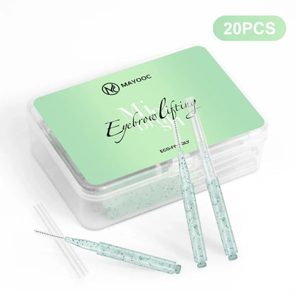 MAYOOC Mini Eyebrow Brush – Disposable Brow Lifting & Perm Brushes, Bendable Micro Eyelash Applicators Tools