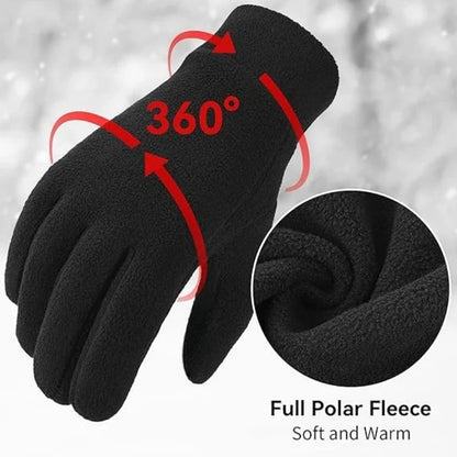 Warm Winter Polar Fleece Gloves – Touchscreen Thermal Gloves for Men & Women, Running and Hiking Cold Weather Gloves