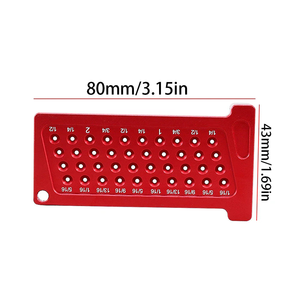 Precision T-Type Hole Ruler - Aluminum Woodworking Metric/Inch Mini Crossed-Out Hole Scribing Tool - Measuring Tools