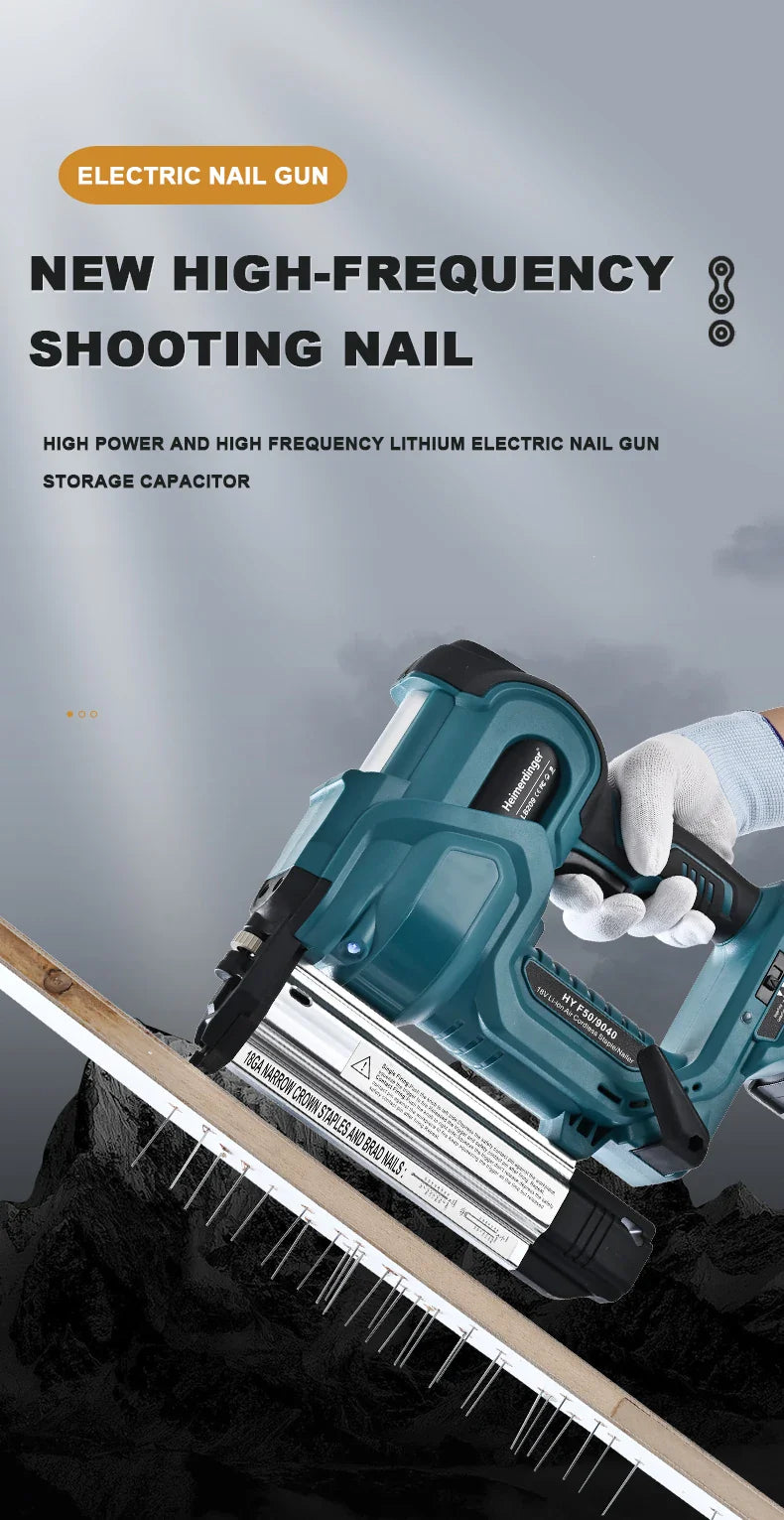 Cordless 18GA Nail & Staple Gun — 2-in-1 Nailer/Stapler, Makita Battery Compatible, 2 Modes, 500 Nails & Staples (Battery Not Included)