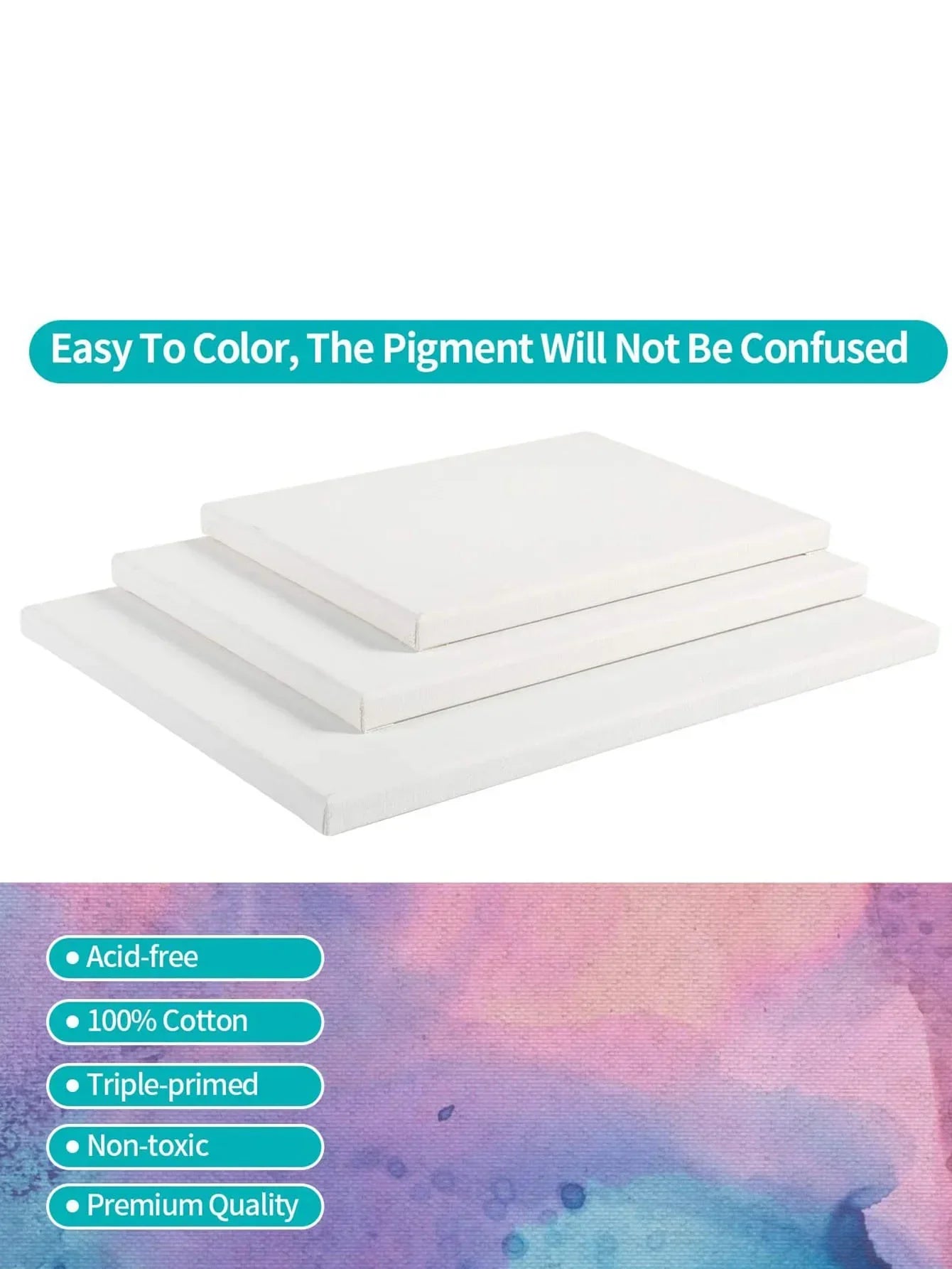 8x10" Cotton Artist Canvas Board – Primed White Painting Canvas for Acrylic Pouring & Oil Paint