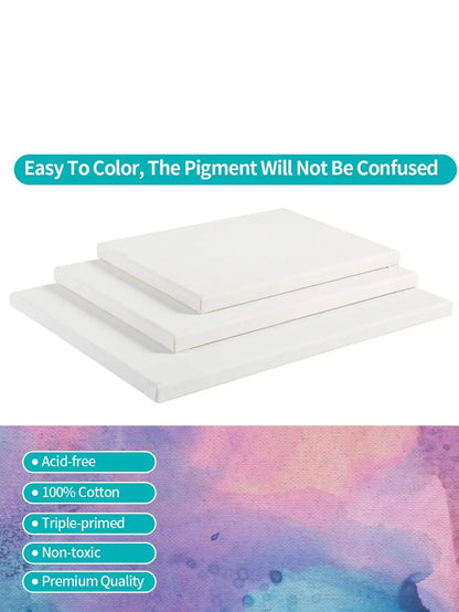 8x10" Cotton Artist Canvas Board – Primed White Painting Canvas for Acrylic Pouring & Oil Paint