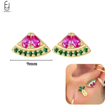 925 Sterling Silver Earrings for Women – Cute Starfish & Shrimp Pendant, Red Chili & Star Enamel Gold Fashion Jewelry