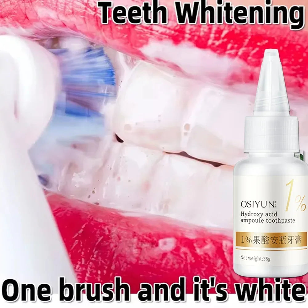 Teeth Whitening Toothpaste – Fruit Acid Formula for Plaque Removal, Stain & Calculus Cleanser, Fresh Breath & Oral Hygiene