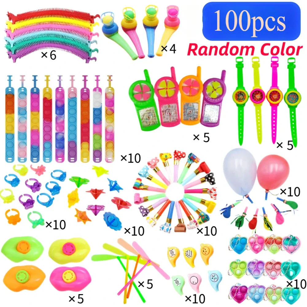 Kids Birthday Party Favors Set – 40–150pcs Piñata Stuffed Toys Bulk Gift Assortment Giveaway Pack for Party Goodie Bags