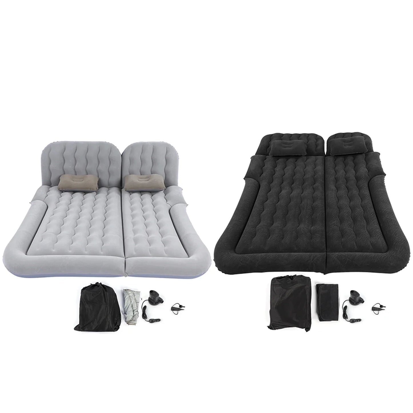 2-in-1 Car Inflatable Bed – PVC Flocking Travel Mattress & Soft Cushion for Car & SUV