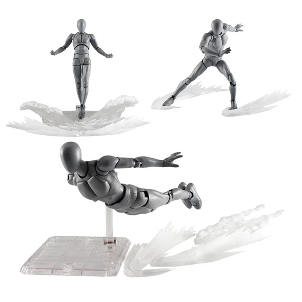 Ice & Whirlwind Flame Special Effects Scene — Luffy, Ace & Bakugou Action Figure Display Toys