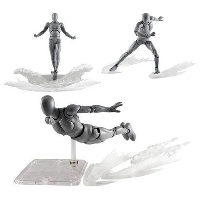 Ice & Whirlwind Flame Special Effects Scene — Luffy, Ace & Bakugou Action Figure Display Toys