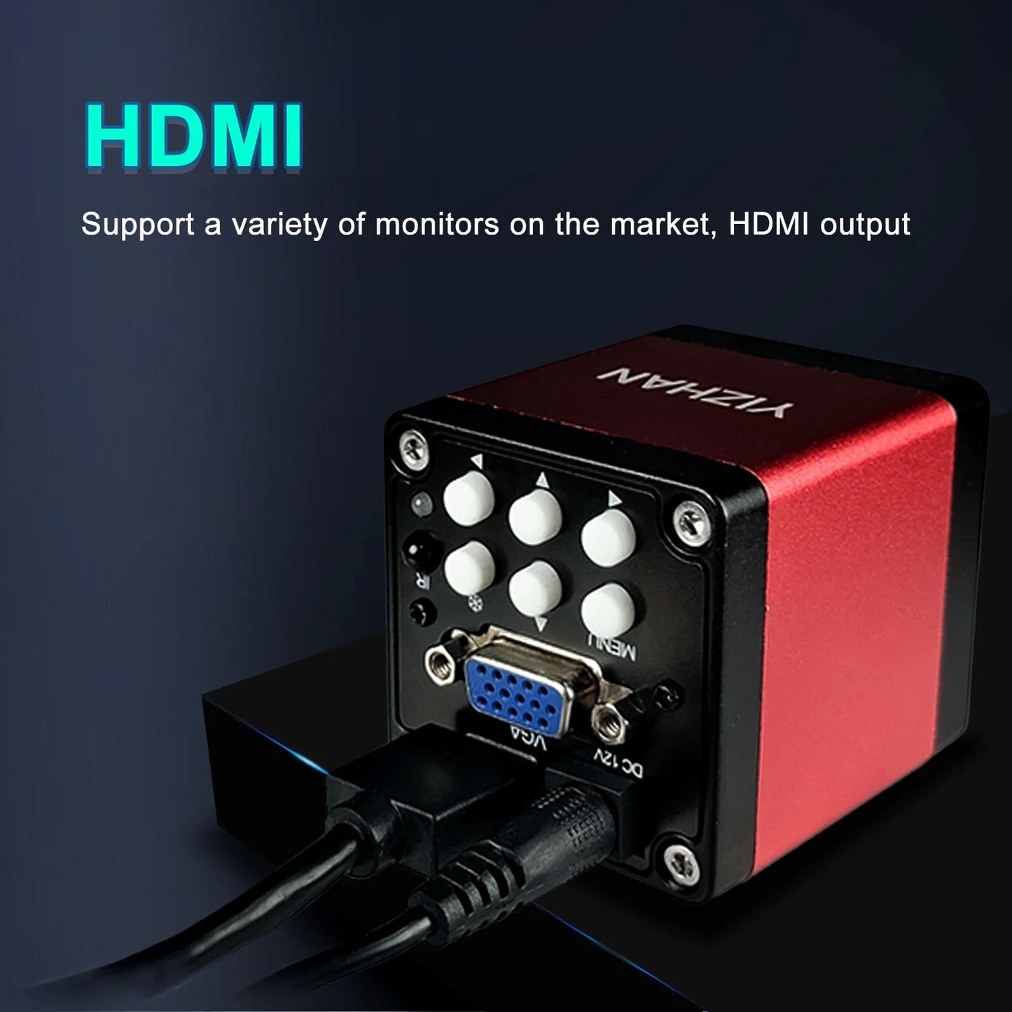 1080P 4K Industrial Microscope – 150X C-Mount Lens with 48MP/13MP Digital Camera, HDMI/USB-C/VGA for PCB Soldering & DIY