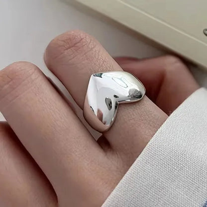 VENTFILLE 925 Sterling Silver Adjustable Ring – Vintage Hollow Line Punk Hip Hop Couple Jewelry