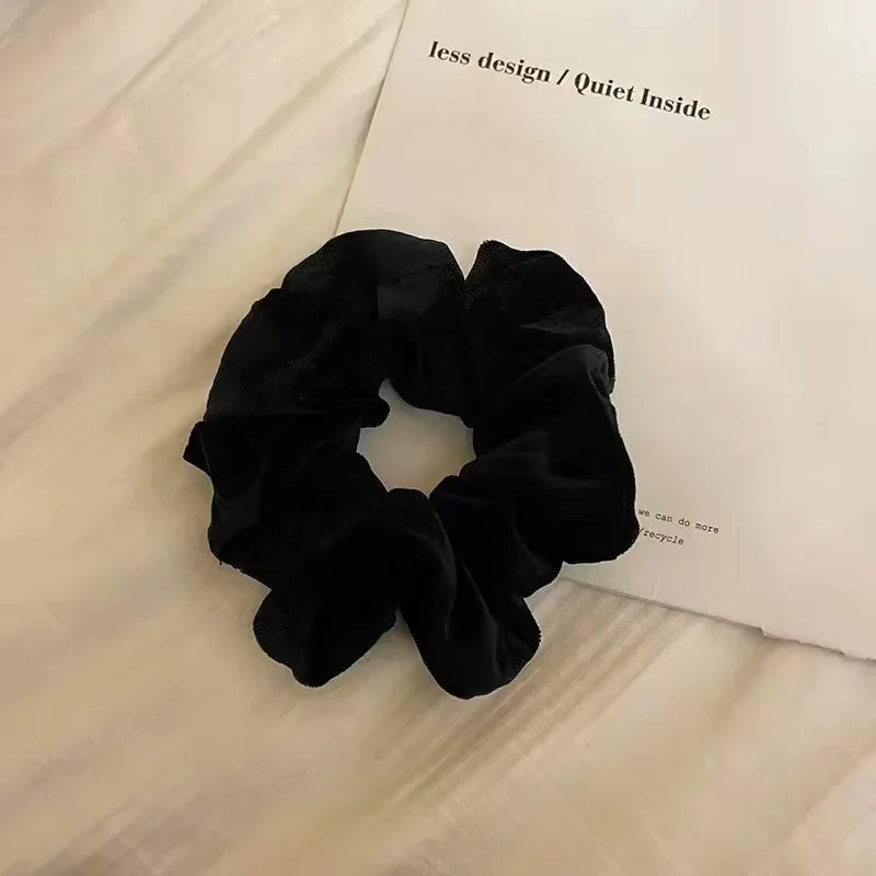 Vintage Velvet Hair Scrunchies for Women & Girls – Solid Color Ponytail Holder Elastic Hair Bands, Soft Fashion Hair Ties Accessories