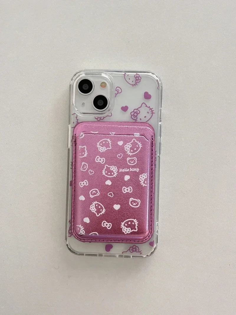Hello Kitty MagSafe Wallet Case for iPhone 12–16 Pro Max – Cute Sanrio Magnetic Holder with Wireless Charging & Hard Cover