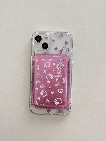 Hello Kitty MagSafe Wallet Case for iPhone 12–16 Pro Max – Cute Sanrio Magnetic Holder with Wireless Charging & Hard Cover