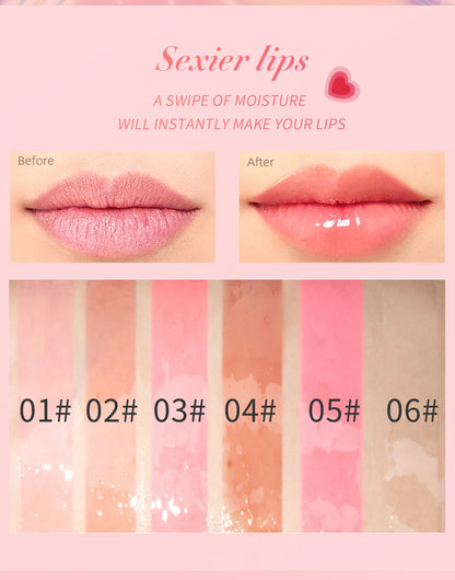 Crystal Jelly Lip Oil – Moisturizing & Plumping Tinted Lip Gloss for Sexy, Glossy Lips