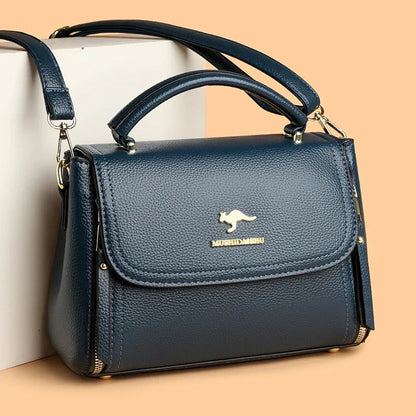 Women’s Soft Leather Top-Handle Bag – Luxury Shoulder Messenger Handbag & High-Quality Purse