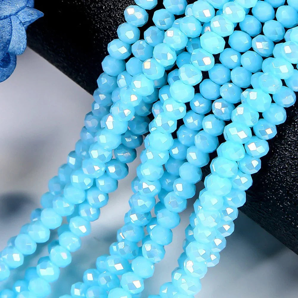 4mm/6mm/8mm Round Crystal Glass Beads – Faceted Spacer Loose Beads for DIY Jewelry Making & Needlework Craft Accessories