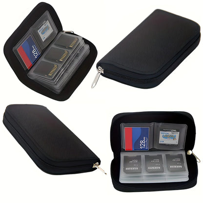 Memory Card Storage Bag – 22-Slot Wallet for CF, SD, Micro SD, SDHC, MS & DS Cards, Game Accessories Case