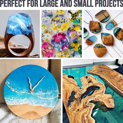 Crystal Clear Epoxy Resin Kit - Bubbles-Free Casting Resin for Table Tops, Bar Tops, and Art Crafts